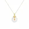Collar con Colgante de Bendición Ruyi de Plata Pura 999 y Jade Hetian para Mujer, Cadena para Clavícula de Diseño de Lujo Ligero Nicho, Cadena de Cuello Estilo Nuevo