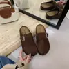 Mocasines cerrados de punta partida estilo francés para mujer, zapatos cómodos sin cordones con suelas gruesas, pantuflas de otoño con tacón fino