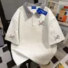Camiseta de Manga Corta Divertida con Cuello para Mujer, Estilo Americano, Algodón Puro, Bloque de Color, Estampado de Cebra, Cuadros para Hombre, Primavera/Verano 2026