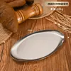 Placa Lisa de Aço Inoxidável Prato Raso Oval para Jantar Prato para Lanche e Sobremesa Prato Raso Retro Envelhecido para Churrasco Prato para Fondue Prato para Legumes