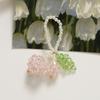 Verano fresco perla verde hoja fruta cereza diy tejido a mano con cuentas horquilla accesorios para el cabello aretes lote de material