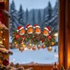 Guirnalda de Petirrojo Navideño Pegatinas Estáticas para Ventana Sin Pegamento Sin Daño al Vidrio Decoración de Ambiente Festivo para Ventana de Sala de Estar