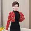 Chaleco acolchado de manga larga de invierno para mamá, chaleco de algodón moderno y cálido, para mujeres de mediana edad y mayores, capa interior corta de lana de camello