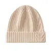 Gorro de Punto de Cachemira Nuevo para Otoño e Invierno Gorro de Lana para Mujer Gorro Grueso Cálido Rombo Versátil Gorro para el Frío con Puño Gorro Grueso