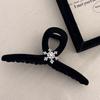 Floco de neve brilhante de inverno veludo preto elegante tiara versátil outono e inverno grampo de cabelo flocado acessórios de cabelo grampo de cabelo textura Novo