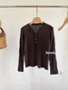 Suéter Seoulcp de Tricô com Costela V-Neck Botão Estilo Minimalista Outono para Mulheres, Manga Longa Slim Fit Versátil Camisa Base Top