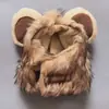Disfraz de Halloween para Gatos y Perros, Velcro Ajustable Otoño e Invierno Transformación de León Sombrero para Mascotas, Disfraz Festivo