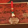 Llavero Original de Latón Rojo Aceite para la Longevidad con Cuerda Tejida a Mano para Llaves, Símbolo de Fortuna, Árbol de la Paz, Colgante para Llave de Coche