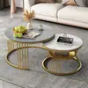 Mesa de centro em rocha nórdica para sala de estar, apartamento pequeno, mesa de centro redonda, mesa pequena, mesa de chá moderna criativa, suporte de chá de metal