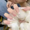 Arte de Uñas de Perlas Estilo Francés Transfronterizo Mariposa Rubor Dulce Brillo Uñas Portátiles para Estudiantes Pegatinas de Uñas Postizas Producto Terminado