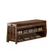 Sapateira Multicamadas para Trocar Sapatos Dormitório Entrada de Casa Artefato Interno Simples Banco para Trocar Sapatos Assento de Entrada Sala de Estar Armazenamento de Bambu