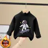Ropa interior térmica para niños 2026 Nuevo estilo Niños medianos a grandes Otoño/Invierno Cuello semi-alto Ropa interior Camiseta de dibujos animados Manga larga Camiseta de forro polar