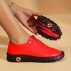 Comércio exterior transfronteiriço costurado à mão sapatos de camada única plus size sapatos femininos para 2024 quatro estações podem ser usados sapatos casuais com tendão sapatos mãe de fundo macio