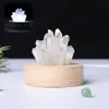 Luminária de mesa noturna de cristal natural em tira, resina galvanizada com tira de cristal branco, luz ambiente, abajur de cabeceira de quarto, ornamento de presente criativo