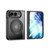Adecuado para iPhone Duo, funda con soporte giratorio de 360 grados electrochapado, funda magnética para teléfono, funda Magsafe con protector de pantalla y funda a prueba de caídas