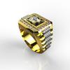 Anillo de circonita bañado en oro Kangyin para hombre, estilo europeo y americano, joyería de moda transfronteriza con explosión de diamantes, anillo de pegamento con gota de Amazon