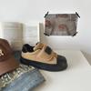 Zapatos de invierno para mujer, estilo casual, con velcro, cabeza grande, color negro, estilo tabla de pan, TP287
