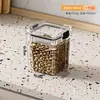 Frasco de almacenamiento de cocina transparente sellado para productos secos, bocadillos, granos y nueces, a prueba de humedad y polvo