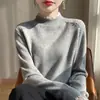 Camiseta Interior de Encaje de Cuello Alto Parcial para Mujer 2025 Nuevo Otoño e Invierno Sencilla y Elegante Ropa Interior Suéter de Punto para Mujer
