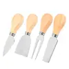 Cuchillo para queso de acero inoxidable juego de mini cuchillo para queso y mantequilla y tenedor de cuatro piezas herramientas de repostería fábrica en stock al por mayor