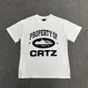 Camiseta Corteiz Série Alcatraz Manga Curta Logo Letra Estampada Gola Redonda Manga Curta