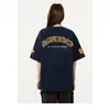 Camiseta Gris Bordada con Letra T Estilo High Street Americano para Hombres y Mujeres Marca Tendencia Nacional Verano Nuevo Holgado Estilo Pareja Manga Corta