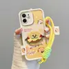 Funda de Teléfono Bordada de Hamburguesa de Dibujos Animados Personalizada Estilo Comida Divertida Cobertura Completa Anti-Caídas Funda Suave Protección Linda Peculiar para Teléfono