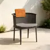 Silla de ratán para patio exterior, mesa y sillas de ocio, balcón al aire libre de jardín para el hogar, silla creativa con respaldo de cuerda para casa de huéspedes, mesa de café pequeña
