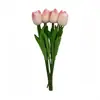 Buquê de Tulipa de PU Simulado para Casamento Flores de Plástico Decoração de Móveis Adereços de Fotografia Flores Falsas Mini Atacado