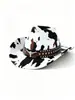Sombrero de Caballero Retro Personalizado Transfronterizo con Patrón de Vaca, Sombrero de Sol con Protección Solar, Sombrero de Vaquero Estilo Occidental con Cabeza de Vaca Estilo Americano