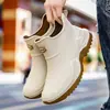 Botas de Chuva Curtas Masculinas da Moda para Primavera e Outono, Sapatos de Borracha Impermeáveis Masculinos Estilo Esportivo, Espessados e Alargados, Botas de Chuva Antiderrapantes Masculinas para Exportação