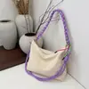Alça de Ombro Versátil Trançada em Cores de Macaron Leve Bolsa Dumpling Casual de Verão Estilo Coreano Nicho Bolsa Transversal para Mulheres