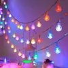 Luzes de corda solares pequenas em formato de bola para exterior, luzes de estrela para o céu, luzes de estrela para o topo da árvore de Natal, luzes decorativas com senso de atmosfera