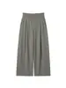 Pantalones Casuales Grises de Pierna Ancha Baishiwang para Mujer Verano Nuevo Cintura Elástica Cordón Caída Adelgazantes de Longitud Completa Pantalones de Chándal