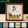 Kit de Materiales DIY para Pintura Tejida en Bambú Hecha a Mano del Festival del Bote del Dragón, Decoración para Pintura de Marco de Fotos, Regalo Creativo para Exámenes de Ingreso a Secundaria y Universidad