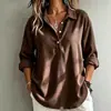 2026 Europa Transfronteriza Amazon Nuevo Primavera Otoño Invierno Mujer Color Sólido Casual Botón Moda Pana Top