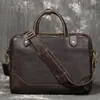Bolso de Mano de Cuero Genuino para Hombre Más Vendido Transfronterizo Europeo y Americano Bolso de Negocios de Cuero Curtido Vegetal Bolso para Computadora de Gran Capacidad de Piel de Vaca