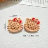 Gato Waffle Lindo Cabeza de Comida Juguete Hecho a Mano DIY Pegamento de Crema Accesorios de Resina Piezas Pequeñas Materiales para Joyería Al por Mayor