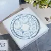 Prato de Jantar Ocidental de Porcelana Nova Transfronteiriça Poseidon Azul e Branco Prato de Servir de Luxo para Hotel Prato Doméstico Retrô Disponível para Forno