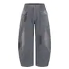 Pantalones Cargo Plisados Desgastados Lavados Estilo Retro Americano Scimitar Desestructurados Pierna Recta Holgados Unisex Modernos Largos para Estudiantes Universitarios