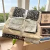 2026 Nuevo Conjunto de Cuatro Piezas de Lino Simple Vintage con Estampado y Encaje, Amigable con la Piel