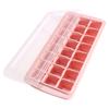 En Stock Cubitera de silicona de 24 compartimentos molde para hielo de refrigerador con tapa caja para suplementos alimenticios caja de hielo casera para el hogar cubitera creativa
