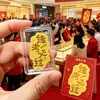 Oro Puro 999 Lámina de Oro Pegatina para Teléfono Llavero Colgante Adorno. Buena Suerte en los Exámenes, Éxito en los Exámenes y Regalo de Protección al por Mayor