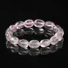 Pulsera de cuentas de aguamarina brillante color negro natural, azul claro transparente como el hielo, pulsera de bucle único de aguamarina de mina antigua de forma libre al por mayor