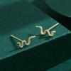 Aretes de Serpiente de Plata Esterlina S925 con Circonita Micro-incrustada para Mujer, Nuevos Aretes Pequeños de Serpiente de Viento Frío para Cartílago de la Oreja, Chapados en Oro de 14K