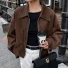 Chaquetas y Tops Sueltos Retro Trendy Europeos y Americanos para Mujer 2026 Invierno Nuevo Abrigo de Gamuza Marrón Moda Ropa para Mujer