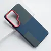 Adequado para Capa de Celular Samsung S26Ultra, Capa Protetora Fashion S25Edge, S24 Couro Liso Padrão Kevlar S25+