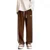 Calça Casual de Veludo Cotelê Masculina High Street Wide-Leg Solta Calça Esportiva Calça Reta Macacão Masculino Tendência