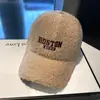 Novo Estilo Chapéu de Lã de Cordeiro para Mulheres, Boné de Beisebol de Pelúcia para Outono e Inverno, Chapéu de Algodão Quente Espessado, Estilo Coreano