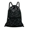 Bolsa Personalizada de Poliéster com Cordão Mochila de Tecido Oxford Bolsa com Cordão Esportiva de Futebol Basquete Duas Alças Bolsa de Armazenamento